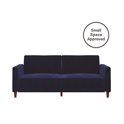 DHP Ivana Tufted Futon, Blue Velvet