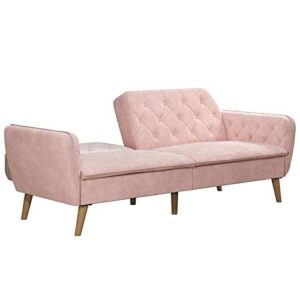 novogratz tallulah memory foam futon, pink
