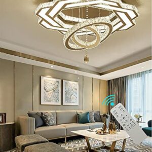 W32'' Living Room Modern Crystal Chandelier Large Foyer Chandeliers Crystal Shades Chandeliers Entrance High Ceiling Chandeliers Bedroom Dining Shandaler 3000K-6000K Infinity Lighting Fixtuers Lamps