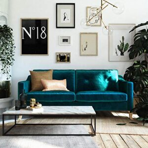 mr. kate tess sofa with soft pocket coil cushions, small space living room furniture, green velvet