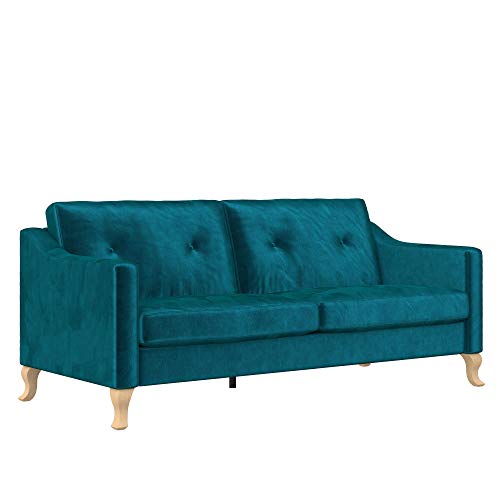 Mr. Kate Tess Sofa with Soft Pocket Coil Cushions, Small Space Living Room Furniture, Green Velvet