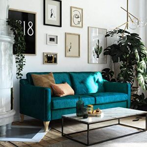 Mr. Kate Tess Sofa with Soft Pocket Coil Cushions, Small Space Living Room Furniture, Green Velvet