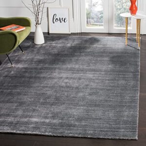 SAFAVIEH Mirage Collection 9' x 12' Silver MIR550E Handmade Modern Wool & Viscose Area Rug