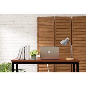 ALIMORDEN 5.7 Ft 3 Panels Room Dividers, Vintage Natural Wooden Privacy Screen, Folding Wall Divider, Space Seperate