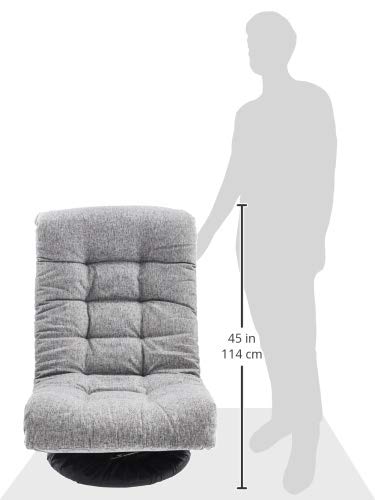 Amazon Basics Swivel Foam Lounge Chair - with Headrest, Adjustable, Grey