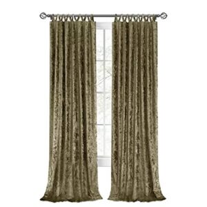 Vickers Harper Criss-Cross 84 Inch Velvet Solid Tab Top Single Curtain Panel in Grey