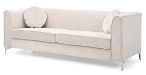 glory furniture delray sofa, ivory. living room furniture, 3 seater