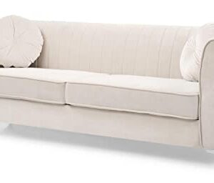 Glory Furniture Delray Sofa, Ivory. Living Room Furniture, 3 Seater