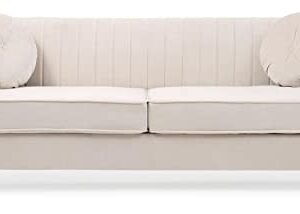 Glory Furniture Delray Sofa, Ivory. Living Room Furniture, 3 Seater