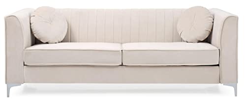 Glory Furniture Delray Sofa, Ivory. Living Room Furniture, 3 Seater