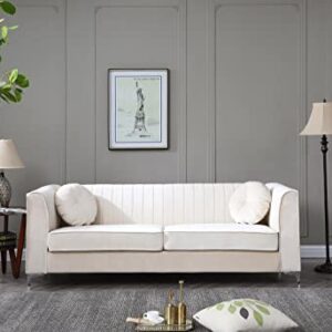 Glory Furniture Delray Sofa, Ivory. Living Room Furniture, 3 Seater