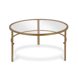 Henn&Hart Round Nested Coffee Table in Brass, Coffee Table coffee tables for living room, studio apartment essentials