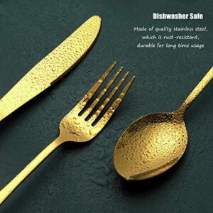 Gold Silverware Set Stainless Steel, 40 Piece Anti-Rust Mirror Polished Flatware Gold Utensils Set Service for 8 with Gift Packaging, Dishwasher Safe
