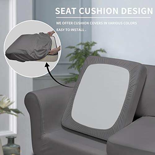 Easy-Going 4 Pieces Stretch Soft Couch Cover for Dogs - Washable Sofa Slipcover for 3 Separate Cushion Couch - Elastic Furniture Protector for Pets, Kids (Sofa, Light Gray, Large)