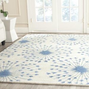 safavieh bella collection 5′ square beige/blue bel123b handmade premium wool area rug