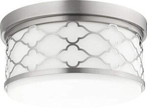 quorum 343-14-65 transitional three light ceiling mount in pewter, nickel, silver finish,