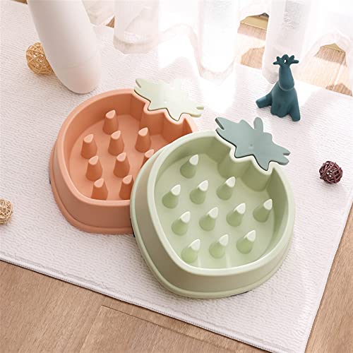 FUUIE Bowls for Food and Water Strawberry Shaped Pet Dog Feeding Food Bowls Anti-Slip Puppy Slow Down Eating Feeder Dish Bowl Prevent Obesity Pet Dogs Supplies (Color : Blue)