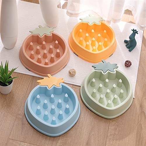 FUUIE Bowls for Food and Water Strawberry Shaped Pet Dog Feeding Food Bowls Anti-Slip Puppy Slow Down Eating Feeder Dish Bowl Prevent Obesity Pet Dogs Supplies (Color : Blue)