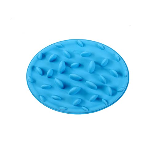 FUUIE Bowls for Food and Water Silicone Pet Dog Bowl Slow Feeder Lick Pad Pet Cat Bowl Dog Food Bowl Dog Slow Feeder Mat Bath for Dogs Accessories Pet Supplies (Color : Blue)