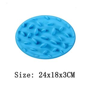 FUUIE Bowls for Food and Water Silicone Pet Dog Bowl Slow Feeder Lick Pad Pet Cat Bowl Dog Food Bowl Dog Slow Feeder Mat Bath for Dogs Accessories Pet Supplies (Color : Blue)