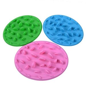 FUUIE Bowls for Food and Water Silicone Pet Dog Bowl Slow Feeder Lick Pad Pet Cat Bowl Dog Food Bowl Dog Slow Feeder Mat Bath for Dogs Accessories Pet Supplies (Color : Blue)