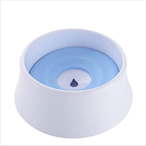 FUUIE Bowls for Food and Water Pet Bowl Floating Non-Wetting Mouth Cat Bowl Puppy Cat Food Drinking Tilt Feeder Plastic Portable Dog Bowl (Color : Blue)