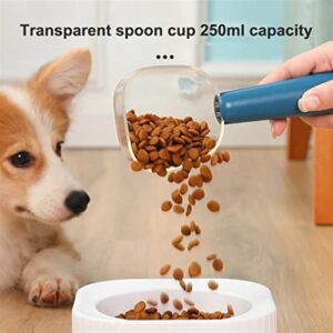 AHEGAS Dog Food Bowl Pet Food Cup for Dog Cat Feeding Bowl Kitchen Scale Spoon Measuring Scoop Cup Portable with Scale Feeding Transparent Supplies ( Color : Blue )