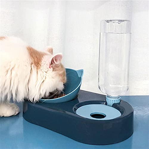 AHEGAS Dog Food Bowl 2 in 1 Cat Bowl Water Dispenser Automatic Water Storage Pet Dog Cat Food Bowl Food Container with Waterer Pet Waterer Feeder ( Color : Gray )