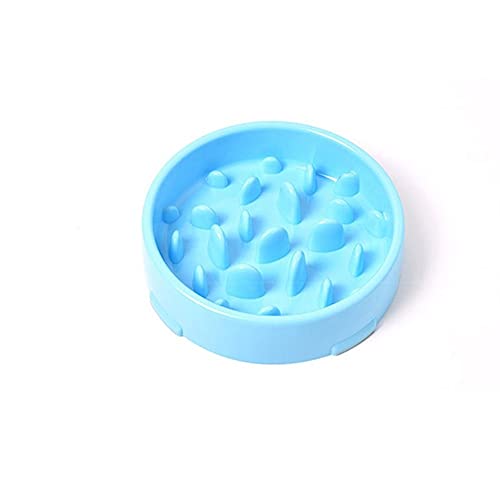 FUUIE Bowls for Food and Water Pet Anti-Choke Bowl Dog Slow Food Stop Food Bowl Plastic Safe Convenient Dogs Cat Bowl Supplies Anti-Gulping Pets Food Plate (Color : Blue)