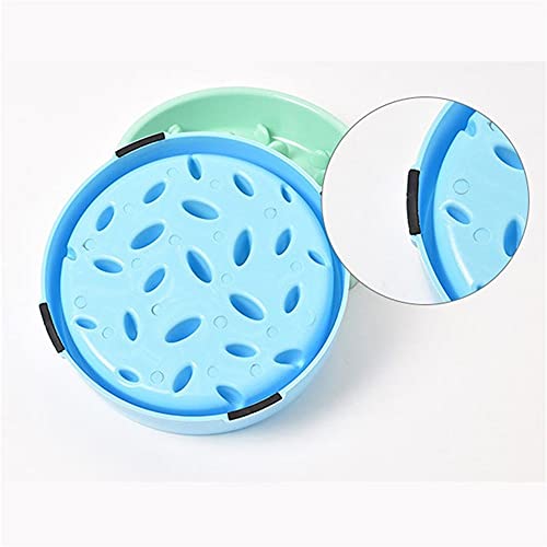 FUUIE Bowls for Food and Water Pet Anti-Choke Bowl Dog Slow Food Stop Food Bowl Plastic Safe Convenient Dogs Cat Bowl Supplies Anti-Gulping Pets Food Plate (Color : Blue)