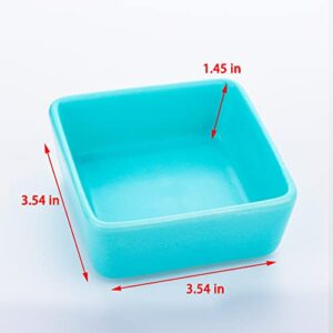 2 Pack Pet Ceramic Food Bowl and Water Dish Feeder for Guinea Pig Hedgehog Squirrel Small Animals (Blue and White)