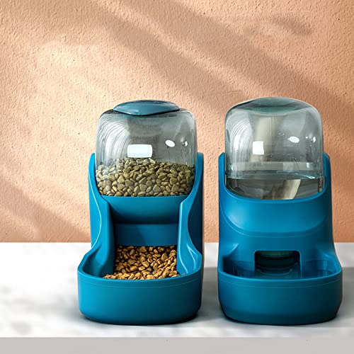 Pet Bowl 3.8L Pet Dog Cat Feeder Drinker Bowl for Dogs Drinking Water Bottle Kitten Bowls Slow Food Feeding Container Pet Supplies Pet Bowl Set (Size : Blue Water)