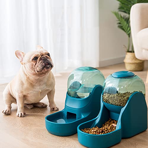 Pet Bowl 3.8L Pet Dog Cat Feeder Drinker Bowl for Dogs Drinking Water Bottle Kitten Bowls Slow Food Feeding Container Pet Supplies Pet Bowl Set (Size : Blue Water)