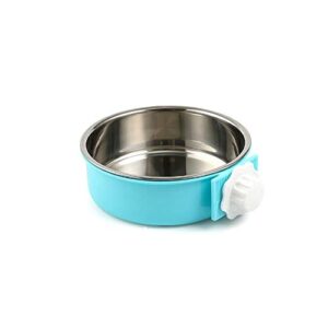 fuuie bowls for food and water pet bowl/pet universal/stainless steel/green blue/overturn-proof hanging pet bowl (color : a)