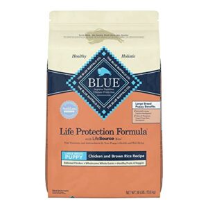 blue buffalo life protection formula natural puppy large breed dry dog food, chicken and brown rice 30-lb