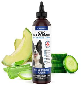 pethonesty otic dog ear cleaner & ear health support – advanced solution to help reduce itching, redness, odor, debris & wax, irritation & inflammation – vet-recommended for dogs and cats – 8 oz