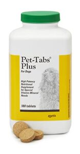 pet-tabs plus multivitamin and mineral supplement for puppies and dogs of all sizes and life stages, chewable tablet, 180 count bottle