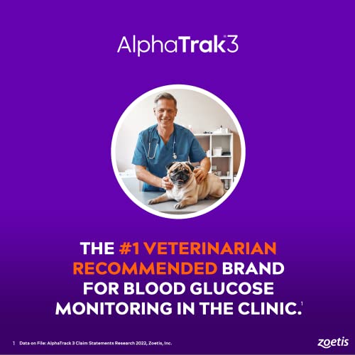 AlphaTrak 3, 8 Piece Pet Blood Glucose Monitoring Kit For Diabetic Cats And Dogs, All-In-One Solution for In-Clinic Or At Home, With Digital Results