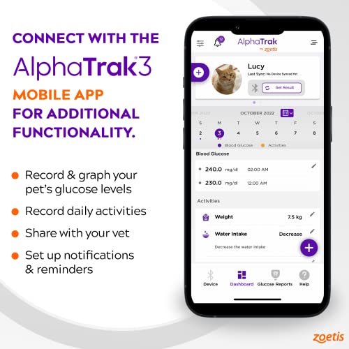 AlphaTrak 3, 8 Piece Pet Blood Glucose Monitoring Kit For Diabetic Cats And Dogs, All-In-One Solution for In-Clinic Or At Home, With Digital Results