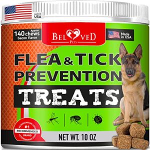 flea and tick prevention chewable pills for dogs – revolution oral flea treatment for pets – pest control & natural defense – chewables small tablets made in usa… (bacon)
