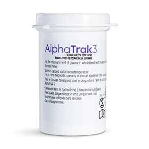 AlphaTrak 3 Test Strips for Use with AlphaTrak 3 Blood Glucose Monitoring System for Cats and Dogs, 50 Test Strips