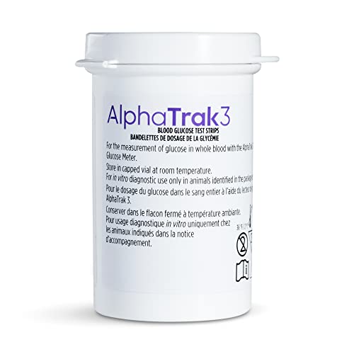 AlphaTrak 3 Test Strips for Use with AlphaTrak 3 Blood Glucose Monitoring System for Cats and Dogs, 50 Test Strips