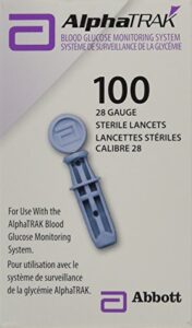 alphatrak lancets, 28 gauge, sterile, box of 100