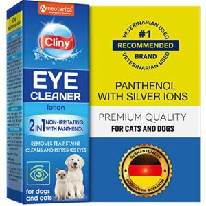 cat & dog eye wash drops & tear stain remover, cleaner | eye infection treatment helps prevent pink eye, conjunctivitis, relief allergies symptoms, runny, dry eyes – safe for small animals