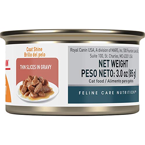 Royal Canin Feline Care Nutrition Intense Beauty Thin Slices in Gravy Canned Cat Food, 3 oz cans 24-count