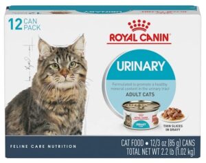 royal canin feline urinary care thin slices in gravy wet cat food, 3 oz., count of 12 cans. (packaging may vary), 3 ounce (pack of 12)