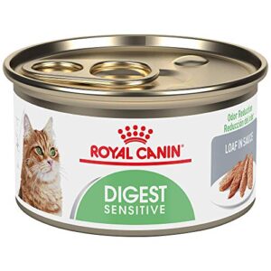 royal canin feline health nutrition digest sensitive loaf in sauce canned cat food, 3 oz, case of 24