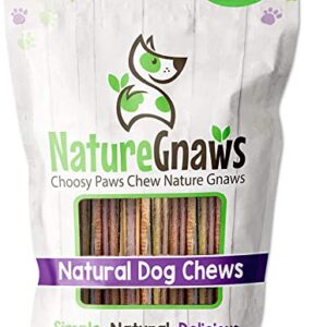 Nature Gnaws Extra Thin Bully Sticks for Dogs - Premium Natural Beef Dental Bones - Long Lasting Dog Chew Treats for Small Dogs & Puppies - Rawhide Free