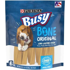 purina busy made in usa facilities small/medium dog bones, original – 6 ct. pouch