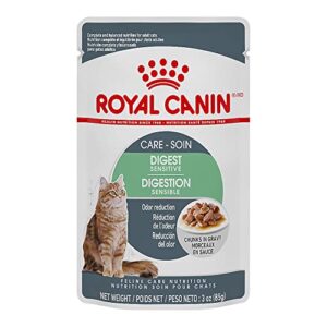 royal canin digest sensitive chunks in gravy wet cat food pouch 3oz 12 count